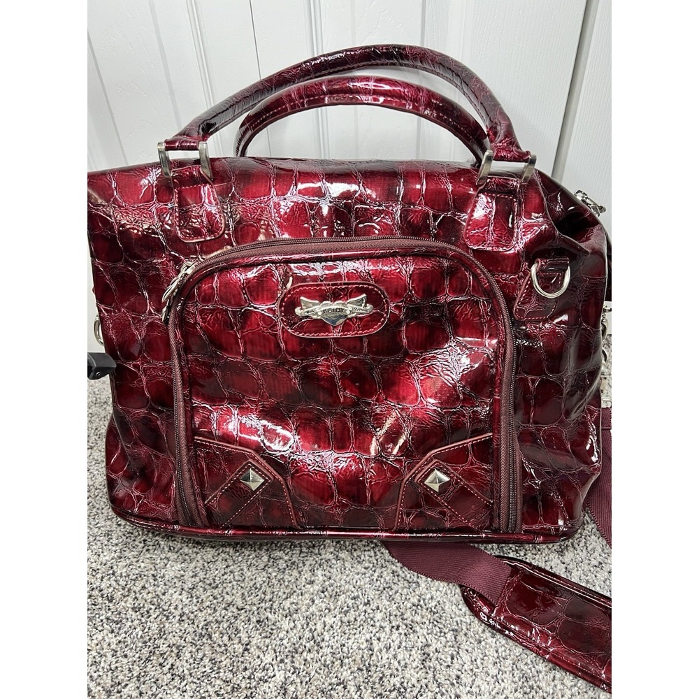 Beautiful Red/Burgundy Y2K Kathy Van Zeeland Travel Overnight Bag Purse Tote